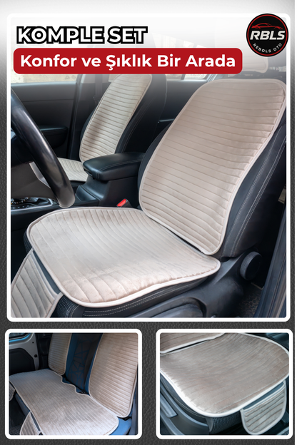 Velur Cepli &Terletmez Oto Koltuk Minder Seti-Koltuk Koruma Kılıfı-Ön ve Arka Koltuk Tam Set (Kopya)