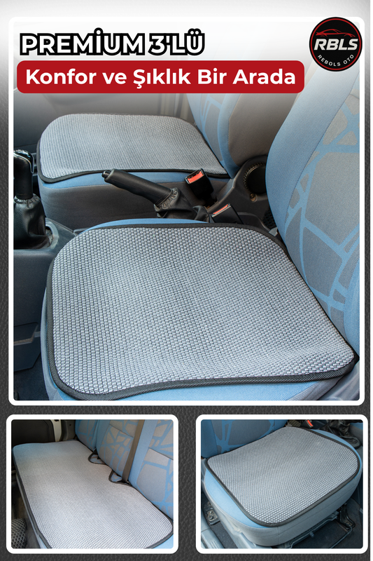 KİLİM DOKUMA TERLETMEZ %100 PAMUK OTO KOLTUK MİNDER SETİ 3'LÜ