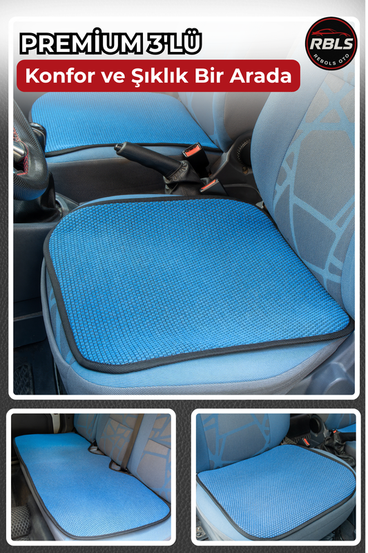 KİLİM DOKUMA TERLETMEZ %100 PAMUK OTO KOLTUK MİNDER SETİ 3'LÜ