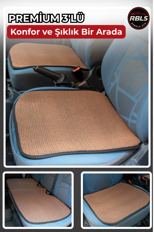KİLİM DOKUMA TERLETMEZ %100 PAMUK OTO KOLTUK MİNDER SETİ 3'LÜ