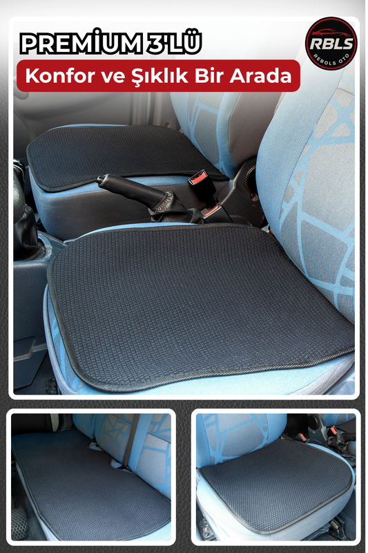 KİLİM DOKUMA TERLETMEZ %100 PAMUK OTO KOLTUK MİNDER SETİ 3'LÜ