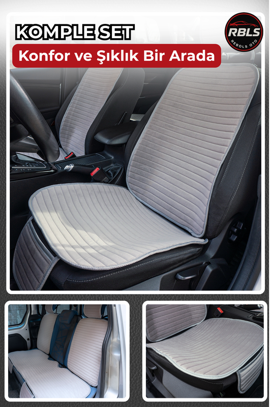 Velur Cepli &Terletmez Oto Koltuk Minder Seti-Koltuk Koruma Kılıfı-Ön ve Arka Koltuk Tam Set (Kopya) (Kopya)