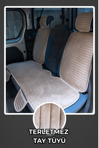 Velur Cepli &Terletmez Oto Koltuk Minder Seti-Koltuk Koruma Kılıfı-Ön ve Arka Koltuk Tam Set (Kopya)