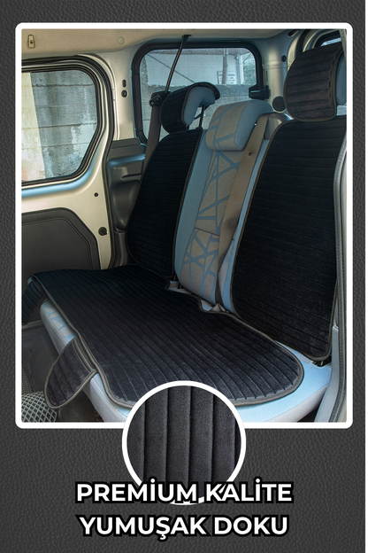 Velur Cepli &Terletmez Oto Koltuk Minder Seti-Koltuk Koruma Kılıfı-Ön ve Arka Koltuk Tam Set