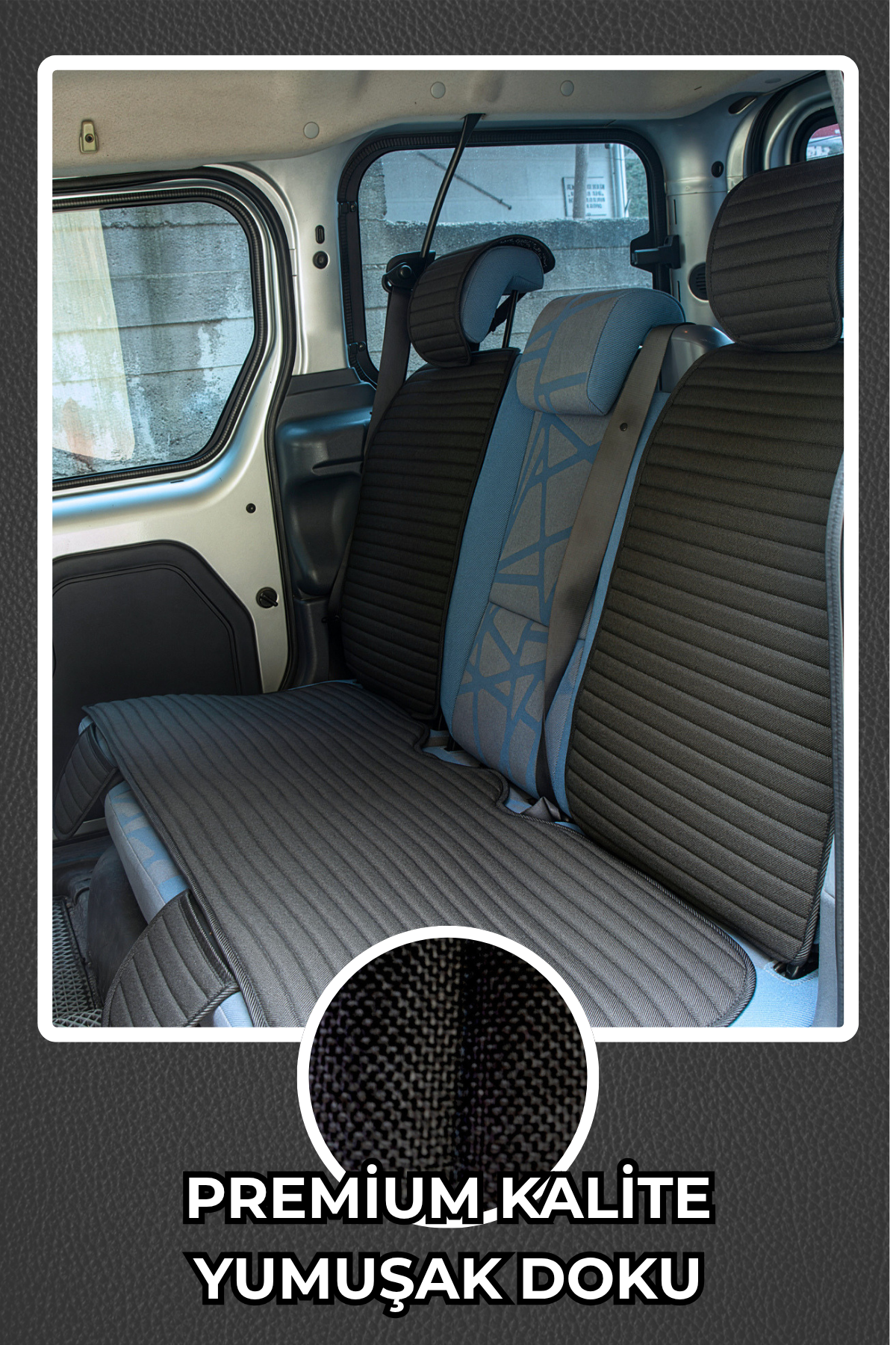 Keten Cepli &Terletmez Oto Koltuk Minder Seti -Koltuk Koruma Kılıfı-Ön ve Arka Koltuk Tam Set