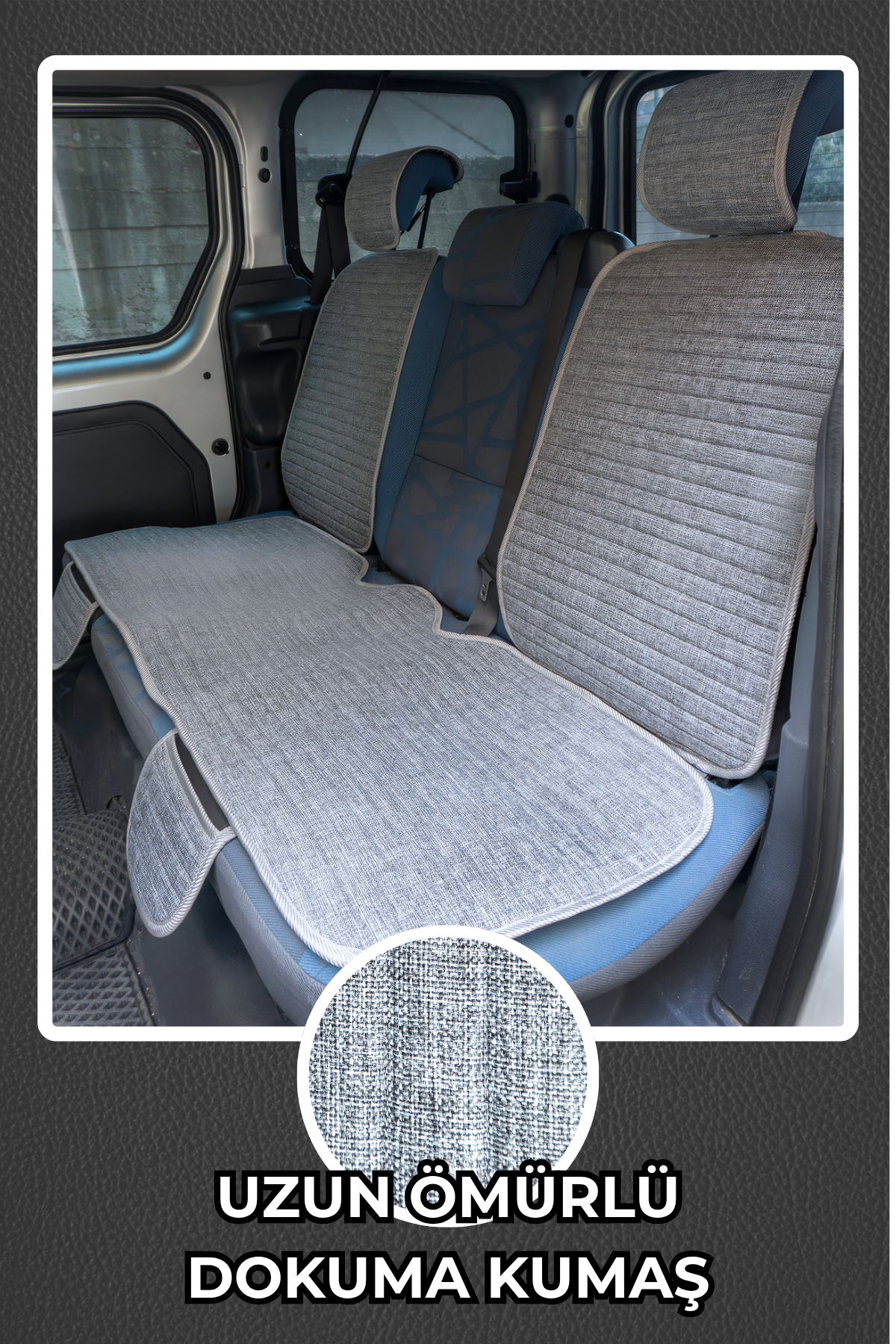 Keten Cepli &Terletmez Oto Koltuk Minder Seti -Koltuk Koruma Kılıfı-Ön ve Arka Koltuk Tam Set (Kopya)