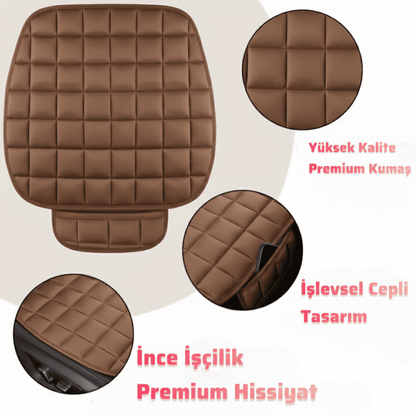 Premium Cepli Ortopedik Oto Koltuk Minder Seti-Koltuk Koruma Kılıfı 3'lü Set