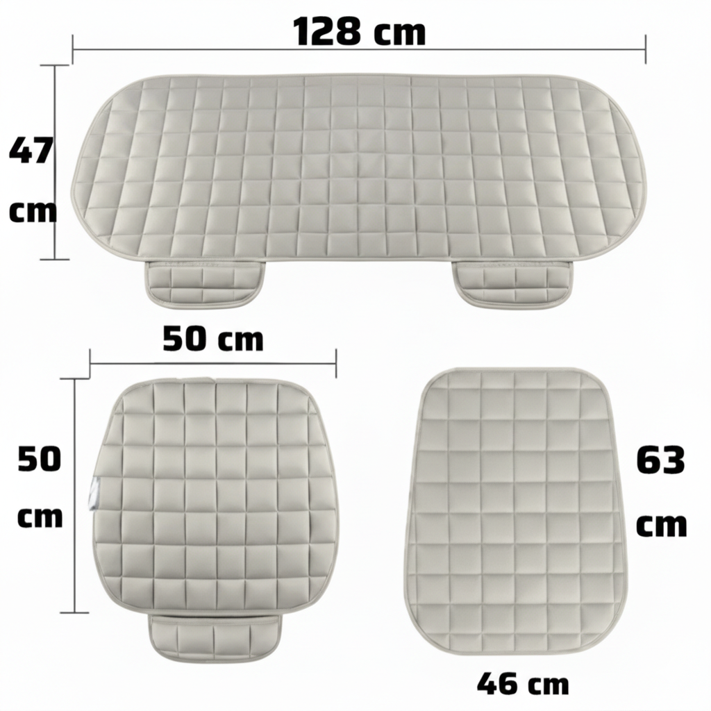 Premium Ortopedik Oto Koltuk Minder Seti-Koltuk Koruma Kılıfı-Ön ve Arka Tam Set