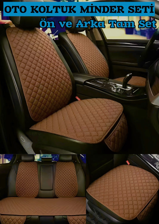 Tay Tüyü Cepli & Terletmez Oto Koltuk Minder Seti - Koltuk Koruma Kılıfı (ÖN-ARKA TAM SET)
