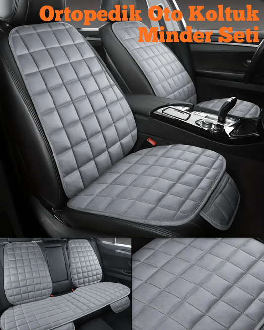 Premium Ortopedik Oto Koltuk Minder Seti-Koltuk Koruma Kılıfı-Ön ve Arka Tam Set