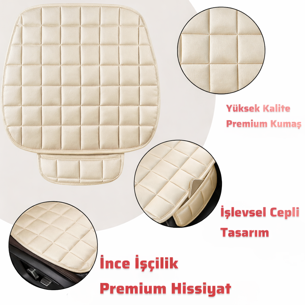Premium Ortopedik Oto Koltuk Minder Seti-Koltuk Koruma Kılıfı-Ön ve Arka Tam Set