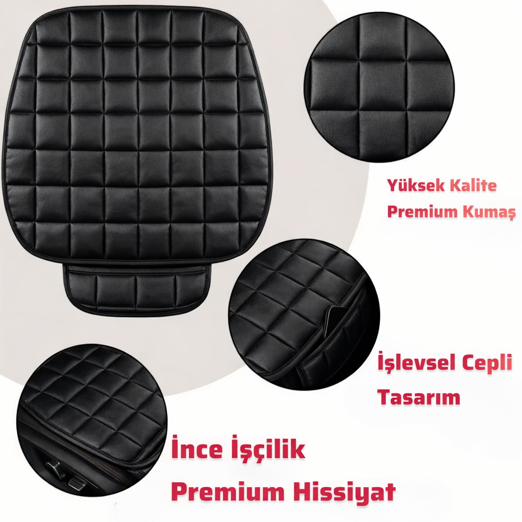 Premium Ortopedik Oto Koltuk Minder Seti-Koltuk Koruma Kılıfı-Ön ve Arka Tam Set