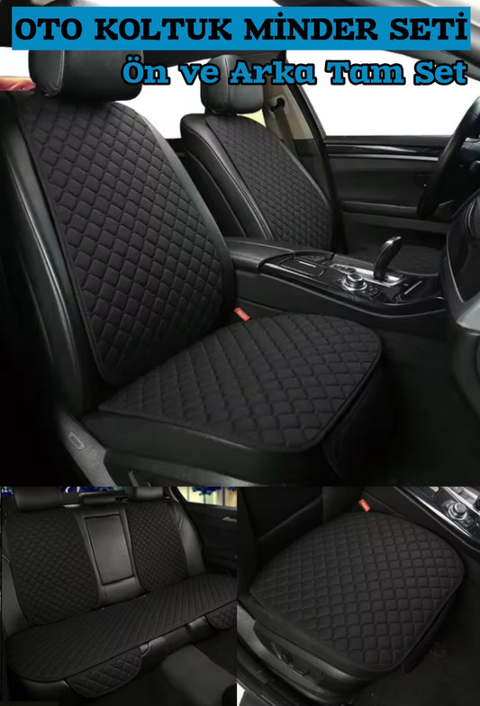 Tay Tüyü Cepli & Terletmez Oto Koltuk Minder Seti - Koltuk Koruma Kılıfı (ÖN-ARKA TAM SET)