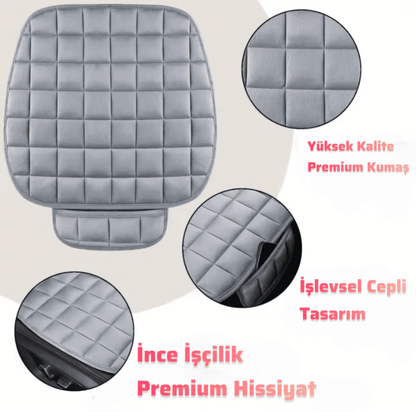 Premium Cepli Ortopedik Oto Koltuk Minder Seti-Koltuk Koruma Kılıfı 3'lü Set