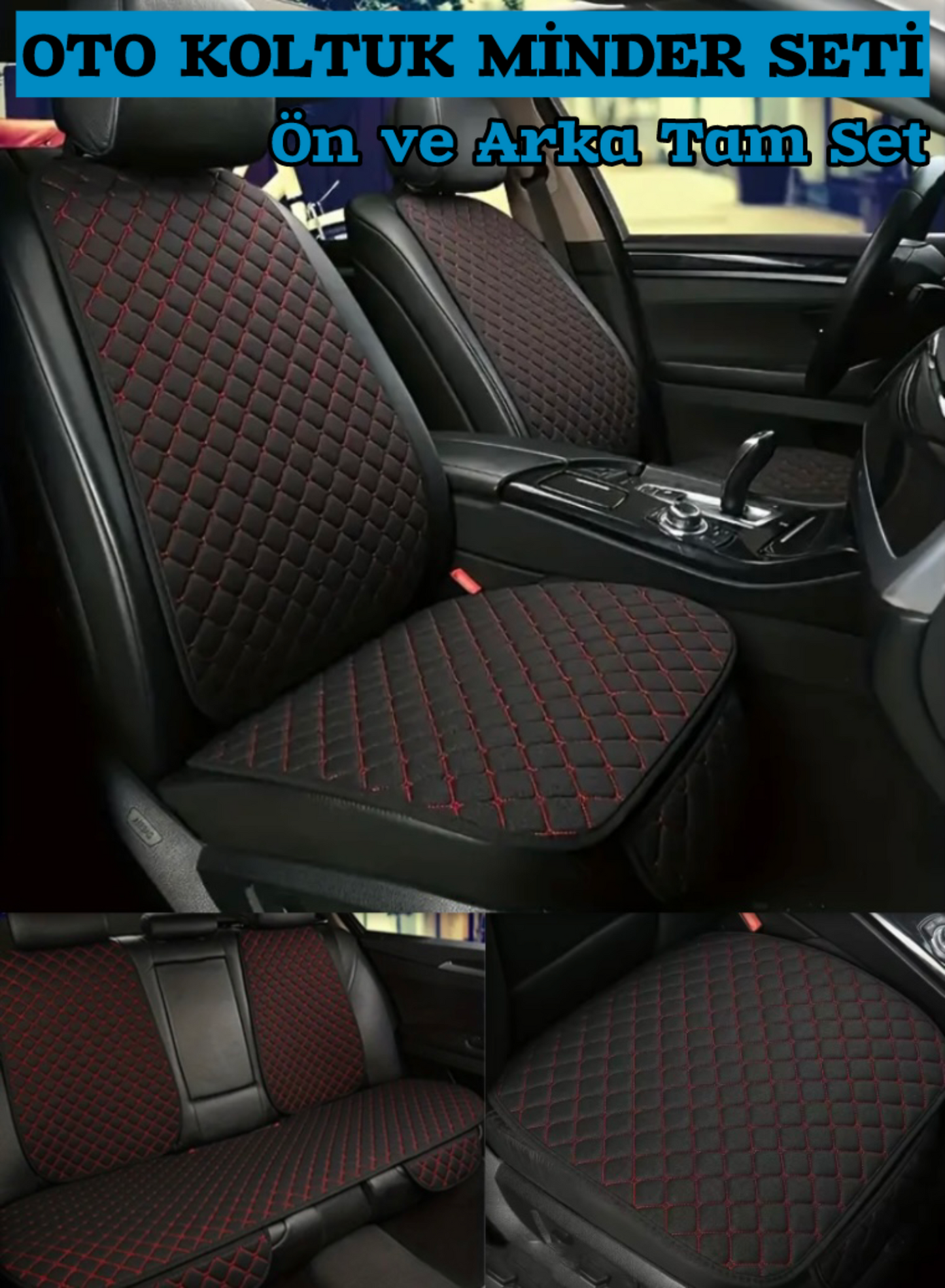 Tay Tüyü Cepli & Terletmez Oto Koltuk Minder Seti - Koltuk Koruma Kılıfı (ÖN-ARKA TAM SET)