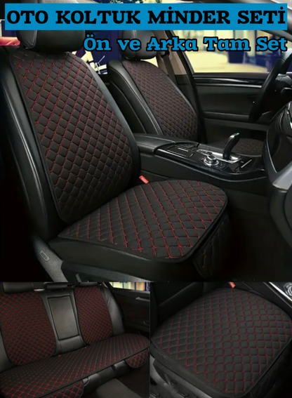 Tay Tüyü Cepli & Terletmez Oto Koltuk Minder Seti - Koltuk Koruma Kılıfı (ÖN-ARKA TAM SET)