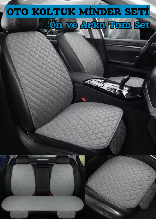 Tay Tüyü Cepli & Terletmez Oto Koltuk Minder Seti - Koltuk Koruma Kılıfı (ÖN-ARKA TAM SET)