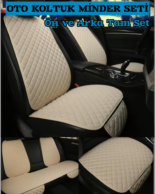 Tay Tüyü Cepli & Terletmez Oto Koltuk Minder Seti - Koltuk Koruma Kılıfı (ÖN-ARKA TAM SET)